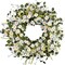 24 Inch Artificial Daisy Flower Summer Wreath with Eucalyptus Green Leaves Farmhouse Wreath for Front Door Wall Home Party Decoration